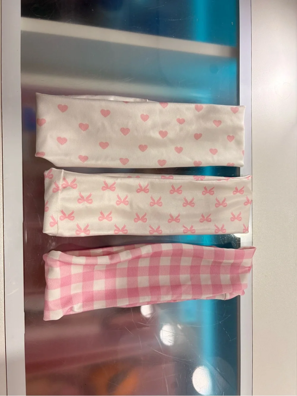 pink patterned headband set